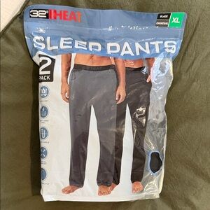 32 Degrees Heat Black Sleep Pants XL Set of 2